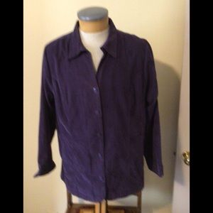 Plus Purple Light Corduroy Shirt Jacket